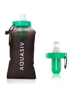 AQUASIV Day Hiker Squeeze Filter - Lightweight Personal Water Filter - Reliable Camping & Hiking Water Filter - Emergency preparedness, Reusable