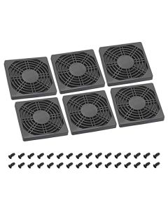 PATIKIL 95mm Cooling Fan Filter with Screw, 6 Pack ABS Ventilator Grill Protector Guard for Fan Protective Cover DIY, Black