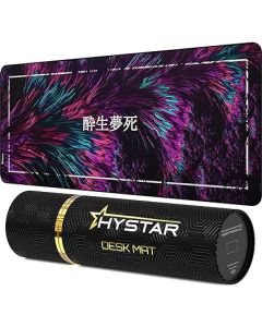Hystar Extended Gaming Mouse Pad | XXL 36" x 16" | 5mm Thick, Waterproof Surface, Smooth Polyester Fabric, and Natural Rubber Base | Dreamy Death