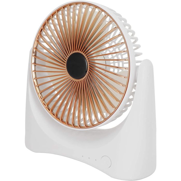 Auliuakz Desktop Mini Fan,Portable 3 Blades USB Electric Fan for Office Outdoor Bedroom Gold